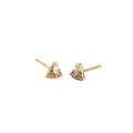 Geometry Micro Setting Triangle Fan 925 Sterling Silver Stud Earrings