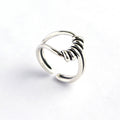 Minimalist Double Vintage Silver S925 Sterling Silver Wrapped Wire Crossover Adjustable Open Ring