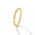 Office CZ Twisted Simple 925 Sterling Silver Adjustable Ring