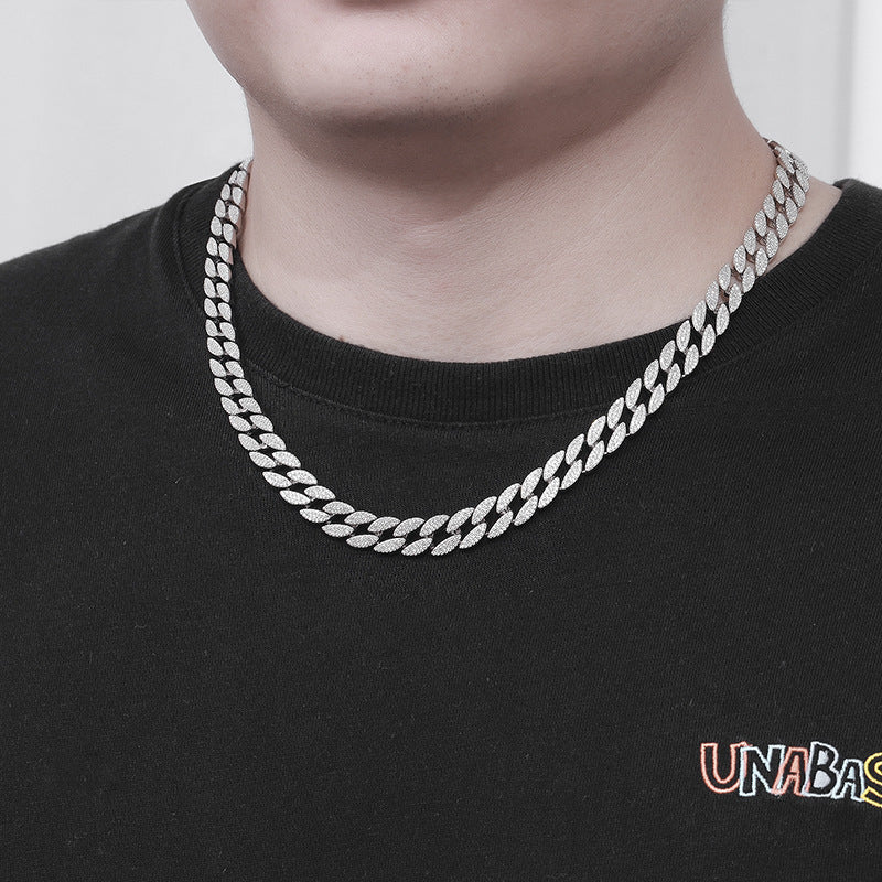 Men's Fashion Cubic Hollow Chain 925 Sterling Silver Necklace