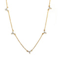 Simple CZ Three Leaf Clovers 925 Sterling Silver Necklace