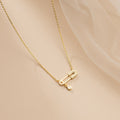 Cubic Zirconia Safety Pin Drop Pendant S925 Sterling Silver Minimalist Geometric Chain Necklace