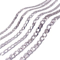 Geometric Hexagon Inspired Side Cut Links 925 Sterling Silver Cuban Link Chain Necklace