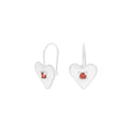 Minimalist Design and Elegant Style Heart Shape Red Cubic Zirconia 925 Sterling Silver Earrings