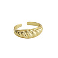 Vintage Twisted Rope Pattern 925 Sterling Silver Open Band Design Adjustable Ring