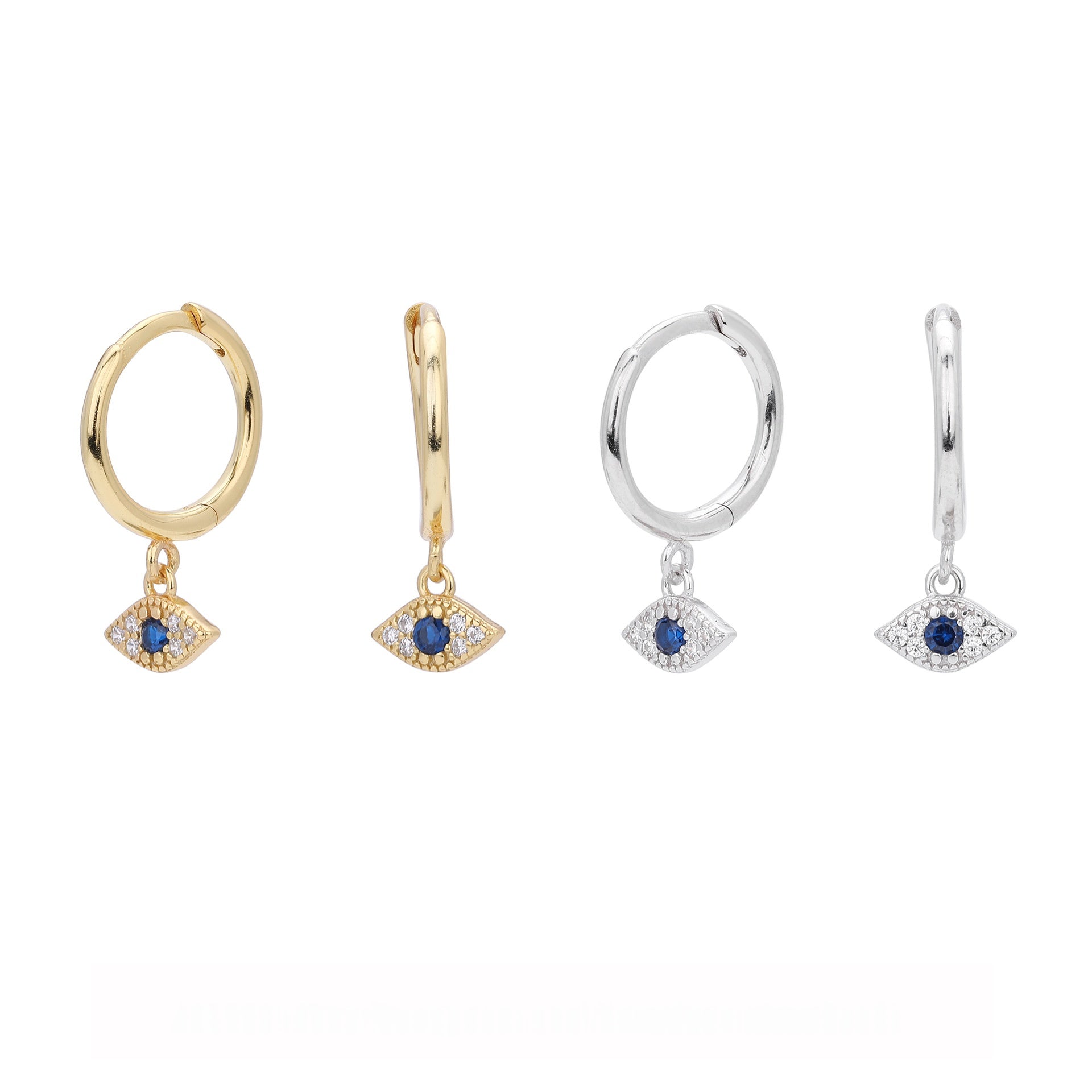 Geometric Evil Eye Design Cubic Zirconia Dangling Earrings 925 Sterling Silver for Women Party Fashion Elegant Jewelry Gift 2024 New
