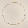 Elegant Minimalist Natural Freshwater Pearl Geometric Necklace 925 Sterling Silver Fashion Necklace with Gold Plating for Women Office Party Casual Wear