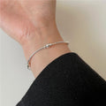 Simple Beads Lines Geometry 925 Sterling Silver Bracelet