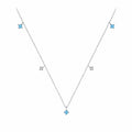 Geometric Pattern Turquoise And Cubic Zirconia 925 Silver Necklace