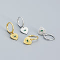 Fashion Green CZ Devil Eye Hearts 925 Sterling Silver Drop Dangling Earrings