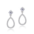 Moissanite Teardrop Drop Dangle 925 Sterling Silver Earrings