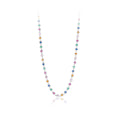 Colorful Cubic Zirconia Geometric Pattern 925 Sterling Silver Chain Necklace