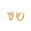 Girl Sweet CZ Bowknot 925 Sterling Silver Hoop Earrings