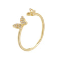 Holiday CZ Large Small Butterflies 925 Sterling Silver Adjustable Ring