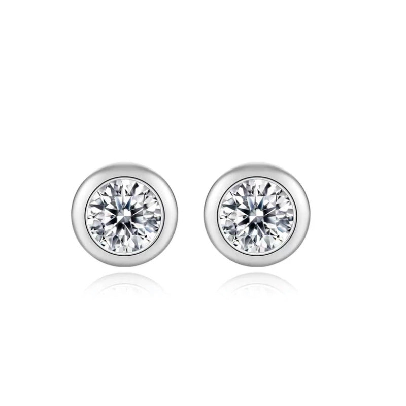 Mosang Stone 50 points 1 2 carat Bubble Thread Earrings 925 Silver Plated 14k Gold Earrings Rose Gold