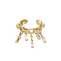Fashion CZ Hollow Chain Tassels 925 Sterling Silver Non-Pierced Earring(Single)