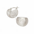 Wire-cut round dome 925 pure silver geometric circular stud Earrings