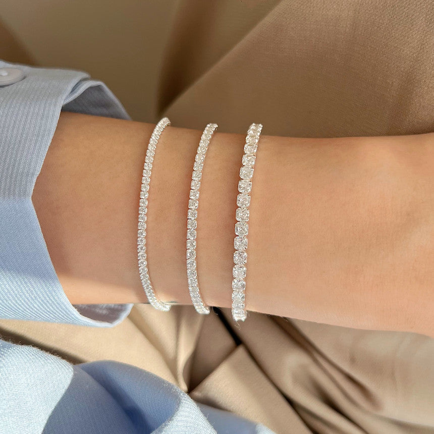 Fashion Micro Setting CZ 925 Sterling Silver Bracelet