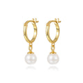 Elegant Fashion Women Light Luxury Style S925 Sterling Silver Pearls Hoop Earrings