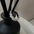 Casual Irregular Tube Pattern 925 Sterling Silver Adjustable Ring
