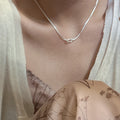 Women Minimalism Double Layers Knot 925 Sterling Silver Snake Chain Necklace