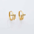Holiday Mini CZ Large Small Cross 925 Sterling Silver Hoop Earrings