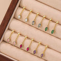 Office Colorful Waterproof CZ 925 Sterling Silver Dangling Earrings