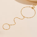 Honey Moon Shining Glitter Chain 925 Sterling Silver Bracelet Ring Set