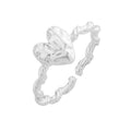 Irregular Texture Heart Shape Love S925 Sterling Silver Twist Adjustable Ring for Women Fashion Elegant Jewelry Gift