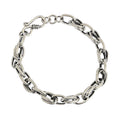 Vintage Silver Pure Metal 925 Sterling Silver Oval Chain Link Bracelet