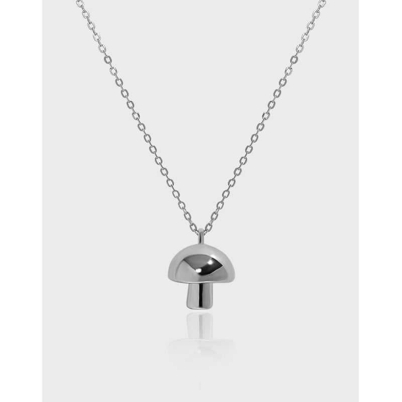 Elegant Mushroom 925 Sterling Silver Chain Pendant Necklace