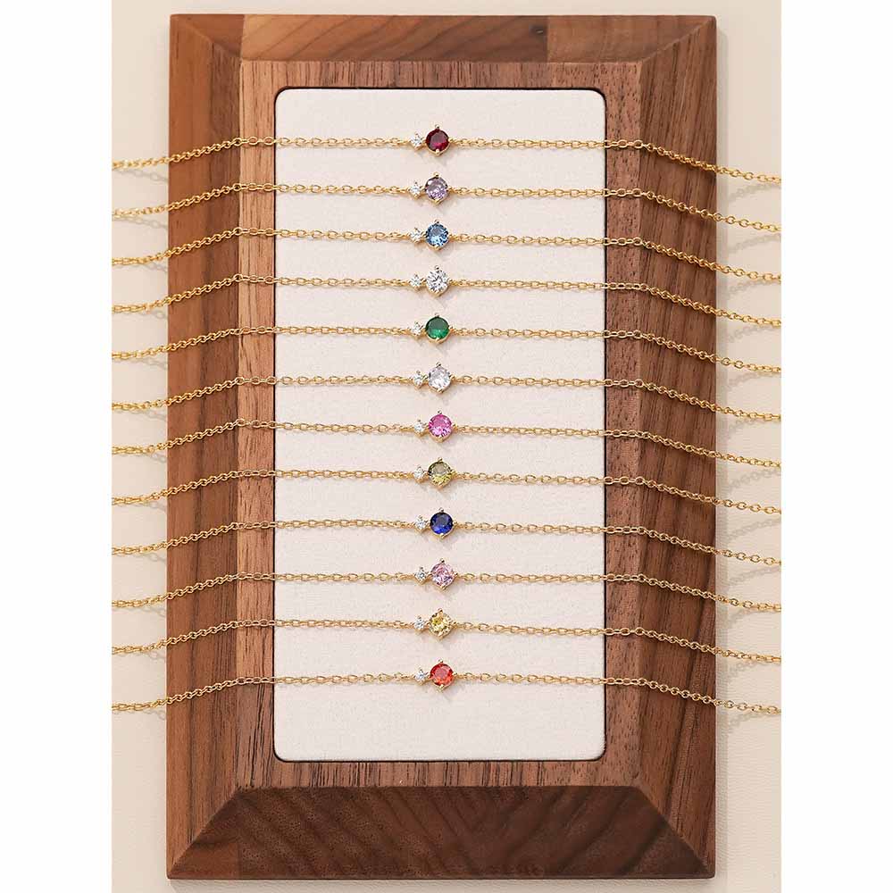 Simple Colorful Mini Round CZ 925 Sterling Silver Bracelet