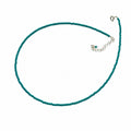 Natural Stone Blue Green Round Beads Set in 925 Sterling Silver Necklace