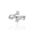 Casual Geometry Hollow Irregular CZ Star 925 Sterling Silver Adjustable Ring