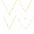 Girl CZ Geometry Hollow Star Flower Leaves 925 Sterling Silver Necklace