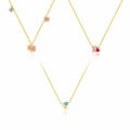 Girl White Pink CZ Star River 925 Sterling Silver Necklace