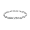 Round Halo Moissanite Tennis Chain Bracelet  925 Sterling Silver Geometric Circle Link Bracelet