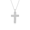 Cross Necklace with Moissanite Pendant  Minimalist 925 Sterling Silver Necklace