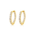Geometric Round Hoop Moissanite 925 Sterling Silver Full Eternity Circle Huggie Earrings
