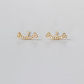 Cubic Zirconia Smile Face Curve S925 Sterling Silver Stud Earrings