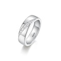 Wide-band Geometric Moissanite 925 Sterling Silver Ring