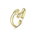 Hugging Hands Adjustable Open Ring 925 Sterling Silver Electroplated Fashion Couple Ring