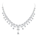 White Teardrop  and Pear-Shaped Zircon Bead 925 Sterling Silver Necklace