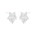 Elegant Fashion Heart Shining Star Design Opal 925 Sterling Silver Stud Earrings