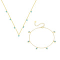 Geometric Shape Triangular Turquoise Natural Stone 925 Sterling Silver Necklace