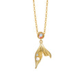 Mermaid Tail Pearl 925 Sterling Silver Necklace Semi Transparent Round Decorative Fashion Simple Pendant Necklace