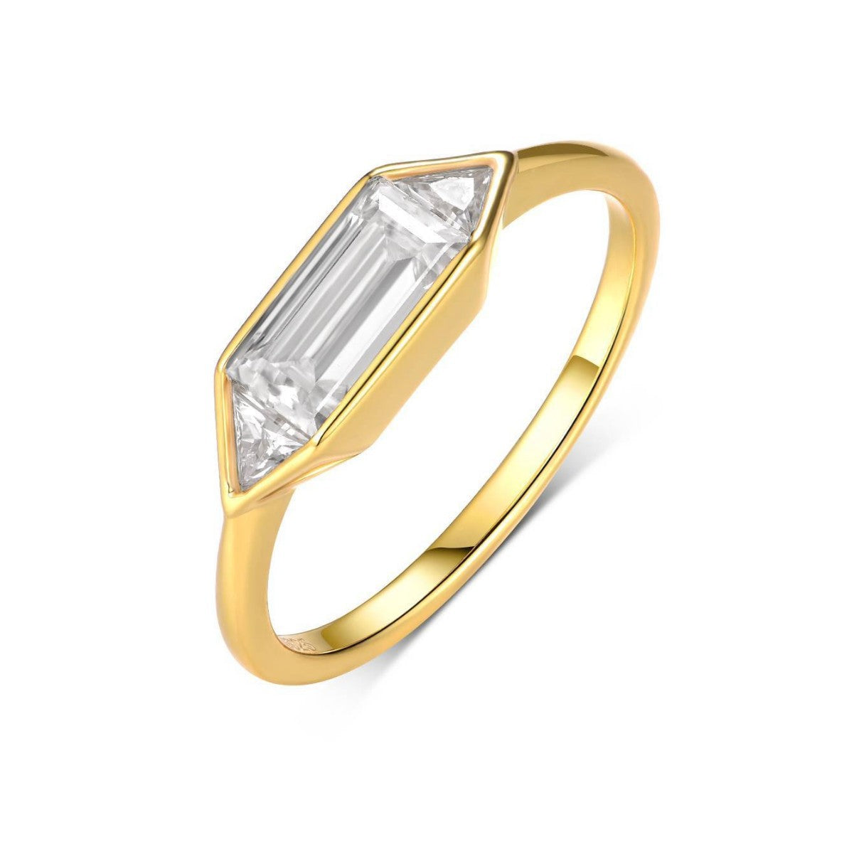 Minimalist Lightly Luxurious Geometric Moissanite 925 Sterling Silver Ring