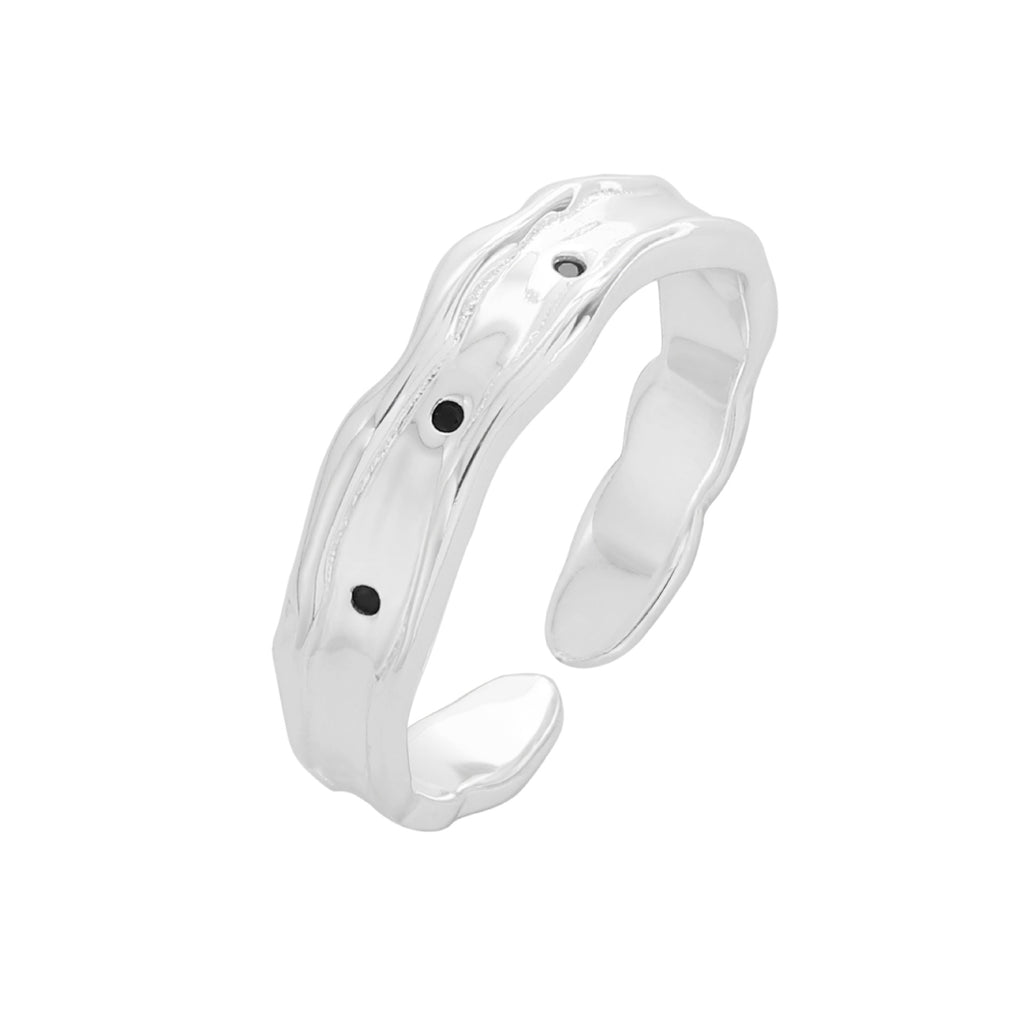 Geometric Design Silver Adjustable 925 Sterling Silver Ring