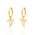 Bow Knot Ribbon 925 Sterling Silver Sweet Fresh Delicate Hoop Drop Dangle Earrings