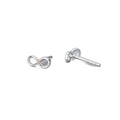 Minimalist Pure Metal Infinity Symbol S925 Silver Stud Earrings